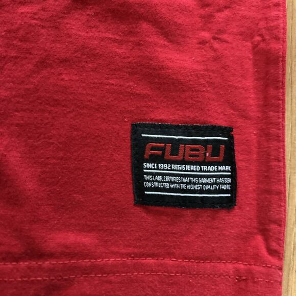 Fubu Old School Mens Heavy T Shirt Size XL Red Fubu Jeans Collection Vintage - Picture 3 of 8